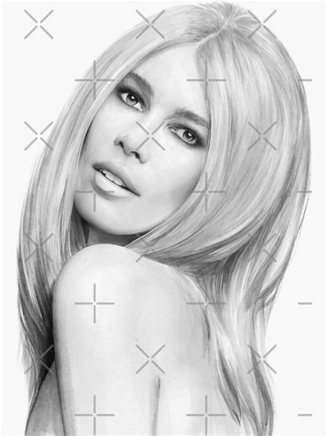 "Claudia Schiffer Black And White Beauty" Sticker by OnSale | Redbubble