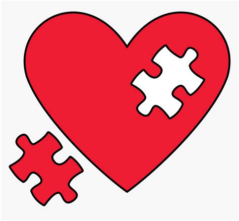 Broken Heart Clip Art Heart With Puzzle Piece Missing Hd Png