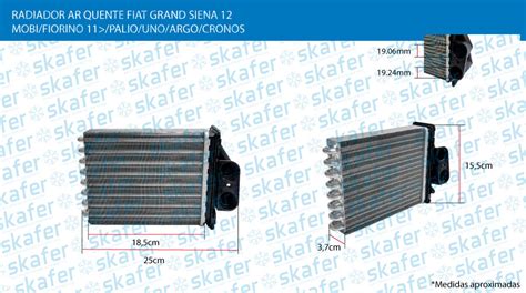 RADIADOR AR QUENTE FIAT GRAND SIENA MOBI FIORINO PALIO UNO ARGO CRONOS