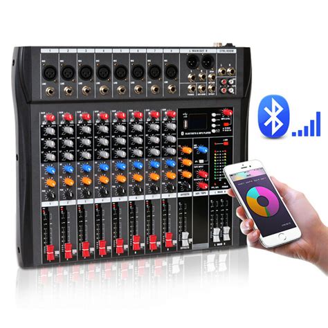 Pro Channel Bluetooth Live Sound Card Studio Audio Mixer Mixing