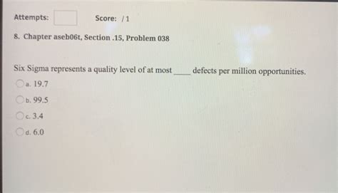 Solved Attempts Score Chapter Aseb T Section Chegg