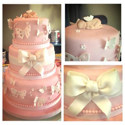 Baby Shower Cake Pink Butterflies