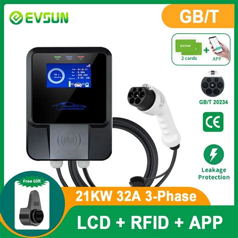 Evsun Ev Charger Gb T Cord Evse Wallbox Electric Vehicle 7kw 11kw 21kw