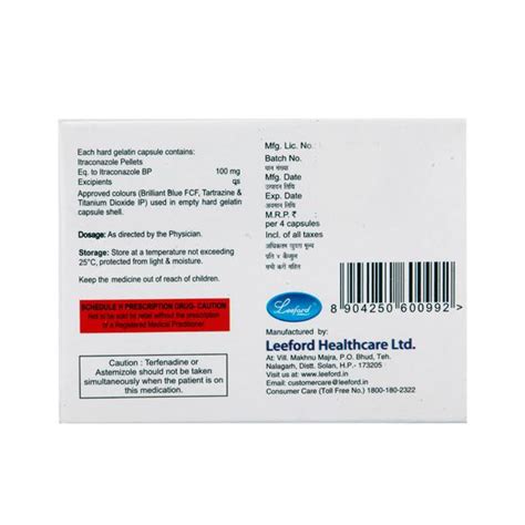 Itrostred 100mg Capsule 4s Price Uses Side Effects Netmeds