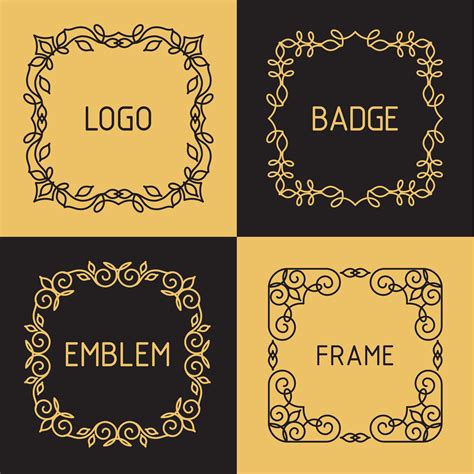 Vector outline frames and badges. 301893 Vector Art at Vecteezy