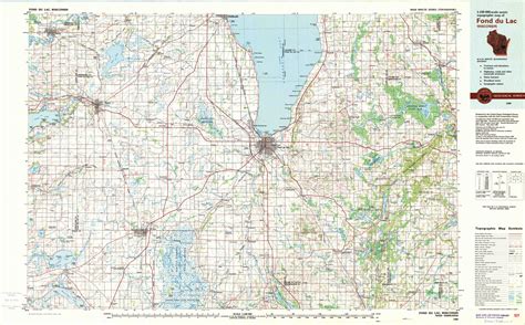 Fond Du Lac Topographical Map 1 100 000 Wisconsin USA