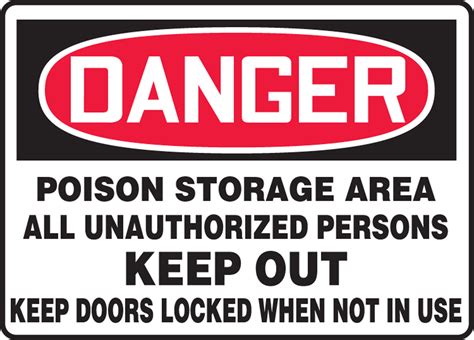 Osha Danger Safety Sign Poison Storage Safety Signs And Labels