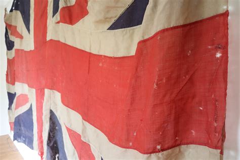 Vintage 1940s 40s WW2 Union Jack flag 12ft x 6ft economy cloth wartime ...