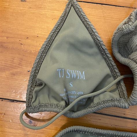 Tj Swim Bikini Set Small Small Khaki Green Repot Depop