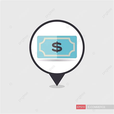 Uang Dolar Uang Kertas Pin Peta Ikon Pertukaran Tagihan Uang Kertas ...