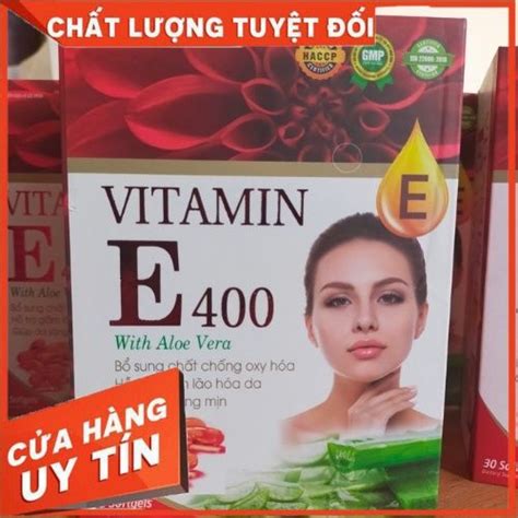 Viên Đẹp Da Vitamin E 400 With Aloe Vera Chống Lão Hóa Trắng Sáng Mịn Da Hộp 30 Viên Chính