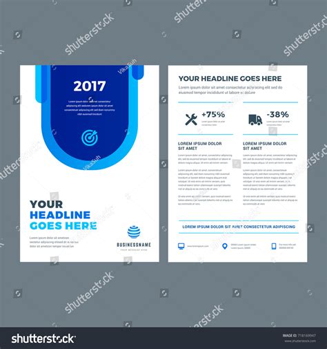 Blue Brochure Annual Report Flyer Design 库存矢量图（免版税）718169947 Shutterstock