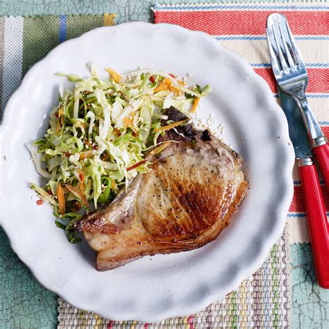 Pork Chops With Asian Coleslaw Healthy And Easy Recipes House And Garden