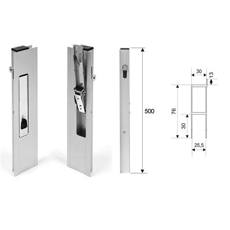 Zamek Pionowy Burty Aluminiowej H Prawy Z Uszcz