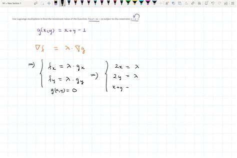 Solved Use Lagrange Multipliers To Find The Minimum Value Of The