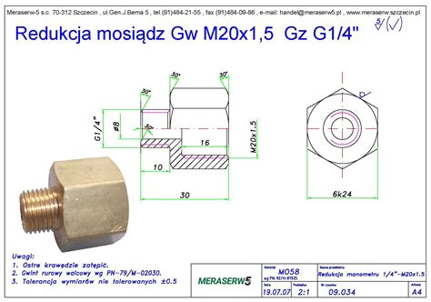 Manometry Redukcja Mosi Dz Gw M X Gz G