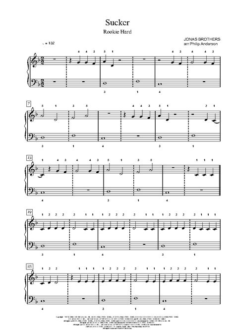 Sucker by Jonas Brothers Sheet Music & Lesson | Rookie Level