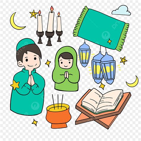 Ketupat Idul Fitri Hd Transparent Ramadan Doodle Combination Cartoon