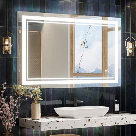 Keonjinn In W X In H Rectangular Frameless Anti Fog Led Wall