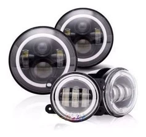 Kit Faros Led Ojo De Angel Para Jeep Wrangler Sahara Jk Env O Gratis