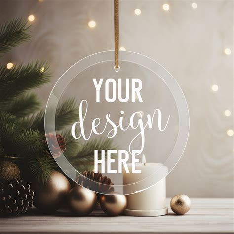 Christmas Ornament Mockup Glass Ornament Mockup Transparent Blank