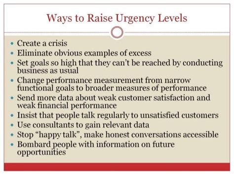 Establishing A Sense Of Urgency