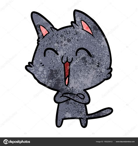 Happy Cartoon Cat Meowing Stock Vector By ©lineartestpilot 193225412