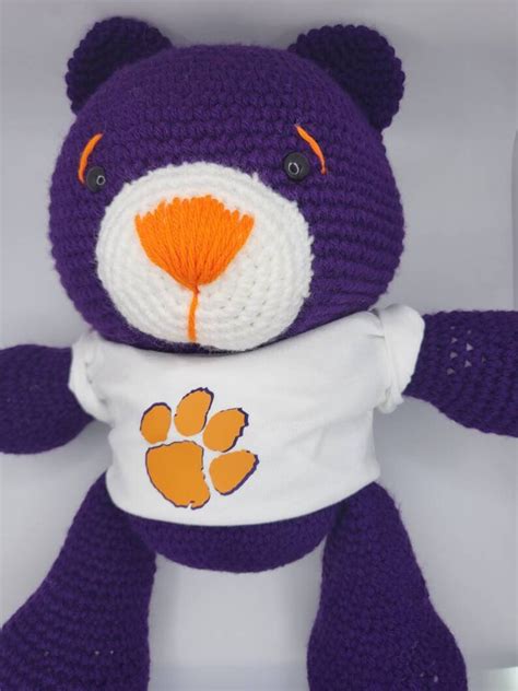 Clemson Handmade Crochet Teddy Bear Etsy