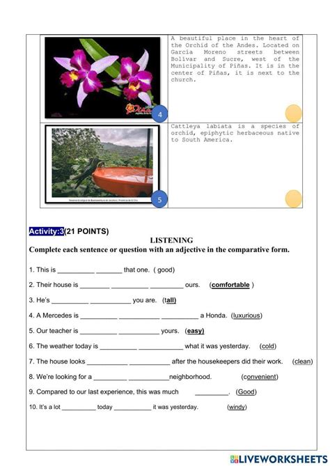 Learning Activities For First Quimestre Exam Interactive Worksheet