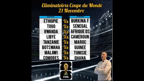 Pronostics Foot Eliminatoires Coupe Du Monde Zone Afrique Novembre