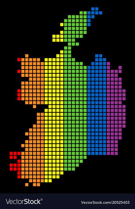 Spectrum Dotted Lgbt Ireland Republic Map Vector Image