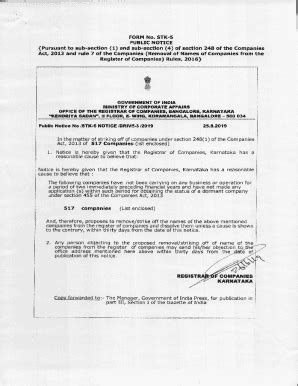 Fillable Online FORM No STK 5 PUBLIC NOTICE Pursuant To Sub Section 1