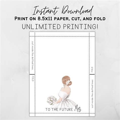 Printable Bridal Shower Card To The Future Mrs Card Wedding