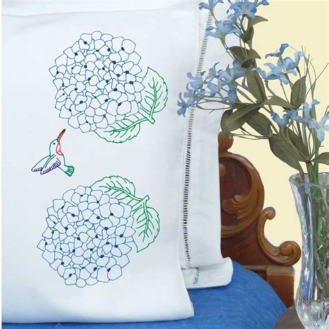 ** Hydrangeas Pillowcases - Jack Dempsey Needle Art