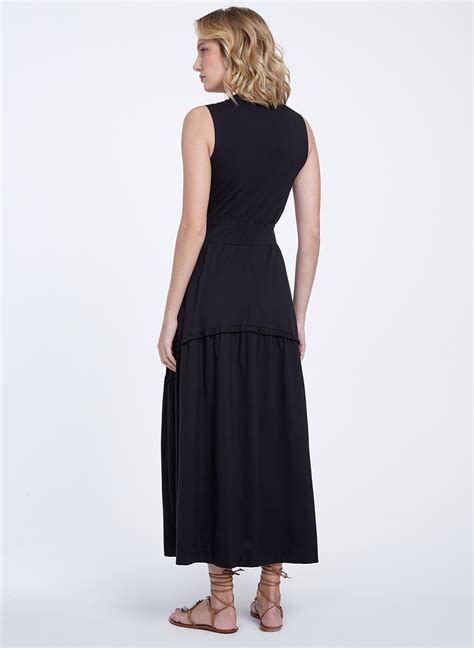 Vestido Bella Preto Midi Bo B Feminino Bo B Loja