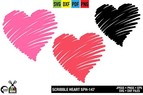 Scribble Heart Svg Sph 147 Illustrations Creative Market