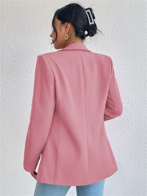 SHEIN Privé Solid Shawl Collar Blazer SHEIN UK