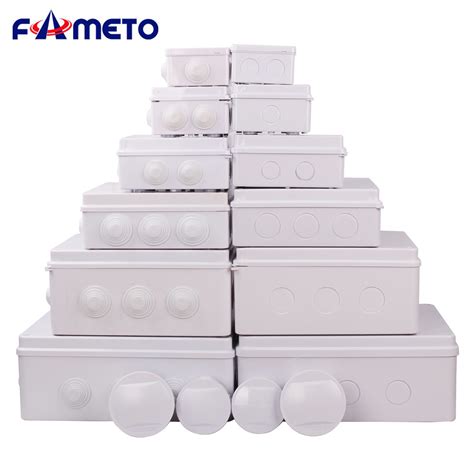 Outdoor Waterproof Junction Box ABS Plastics Reserved Holes Electrical