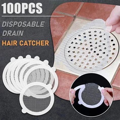 Disposable Hair Catchers For Shower Mesh Shower Drain Covers Floor Sink