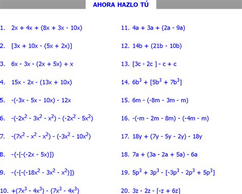 Reducci N De T Rminos Semejantes Con Signos De Agrupaci N Ejemplos