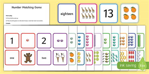 Number Matching Card Game Lehrer Gemacht Twinkl