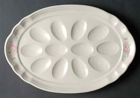 Tea Rose Fluted Deviled Egg Plate By Pfaltzgraff Replacements Ltd