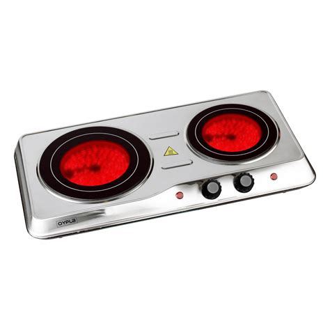 W Ceramic Portable Infrared Electric Double Hot Plate Hob Oypla Stocking The