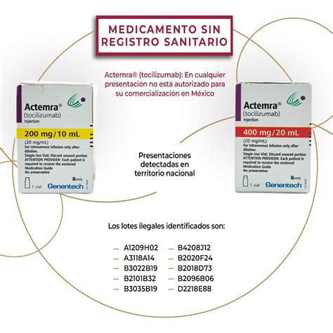 Cofepris Alerta Sobre Comercialización De Medicamento Para Artritis Reumatoide Sin Registro