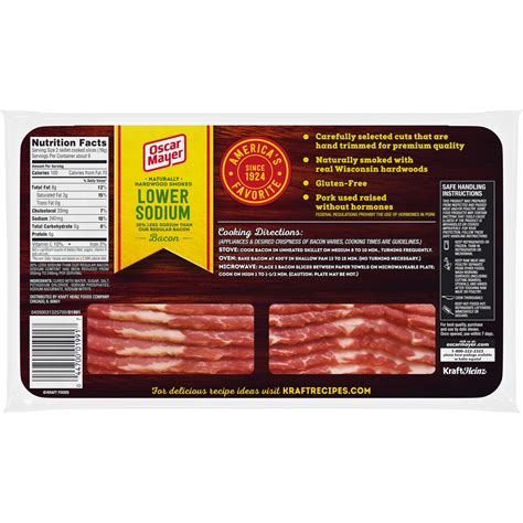 Oscar Mayer Naturally Hardwood Smoked Bacon 30 With Lower Sodium Pack