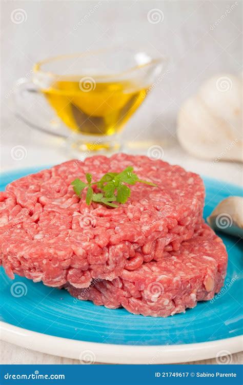 Raw Hamburger Stock Image Image Of Meal Nutrition Parsley 21749617