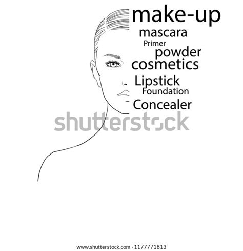 Beautiful Woman Face Nude Makeup Hand Stock Vector Royalty Free 1177771813 Shutterstock
