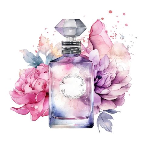 Premium Photo Perfume Bottle With Flowers Illustration AI GenerativexA