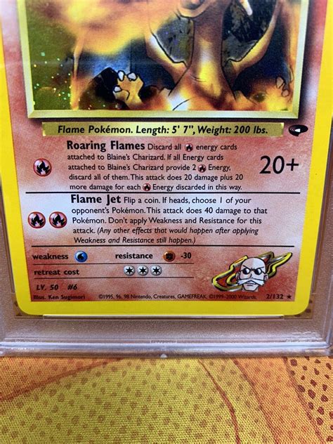 Pokemon Blaines Charizard Corrected Fire Symbol Gym Challenge Psa