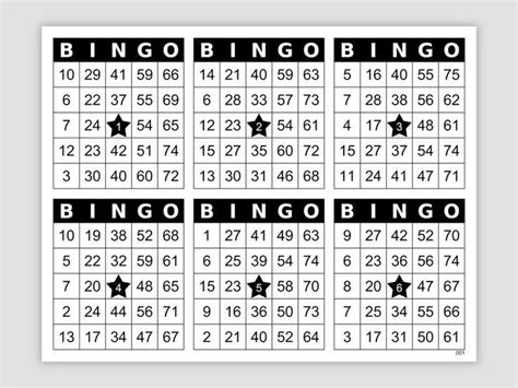 A Black And White Print With The Word Bingo On It Which Is Surrounded By Stars